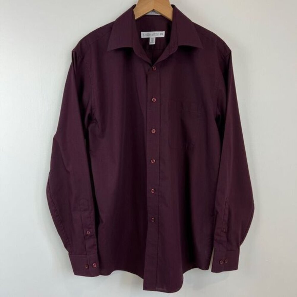 Joseph & Feiss Men's Size 15 1/2 34/35 Plum Purple Long Sleeve Dress Shirt